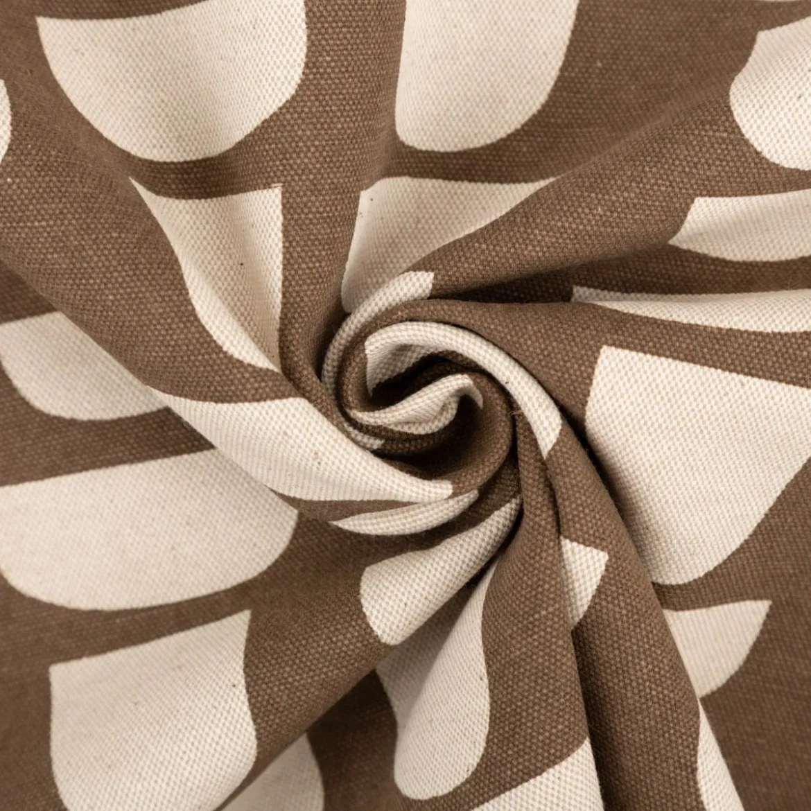 Canvas Stoff mit 70% Baumwolle Leinenlook abstrakt braun natur 1,48m Breite