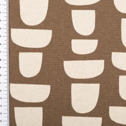 Canvas Stoff mit 70% Baumwolle Leinenlook abstrakt braun natur 1,48m Breite