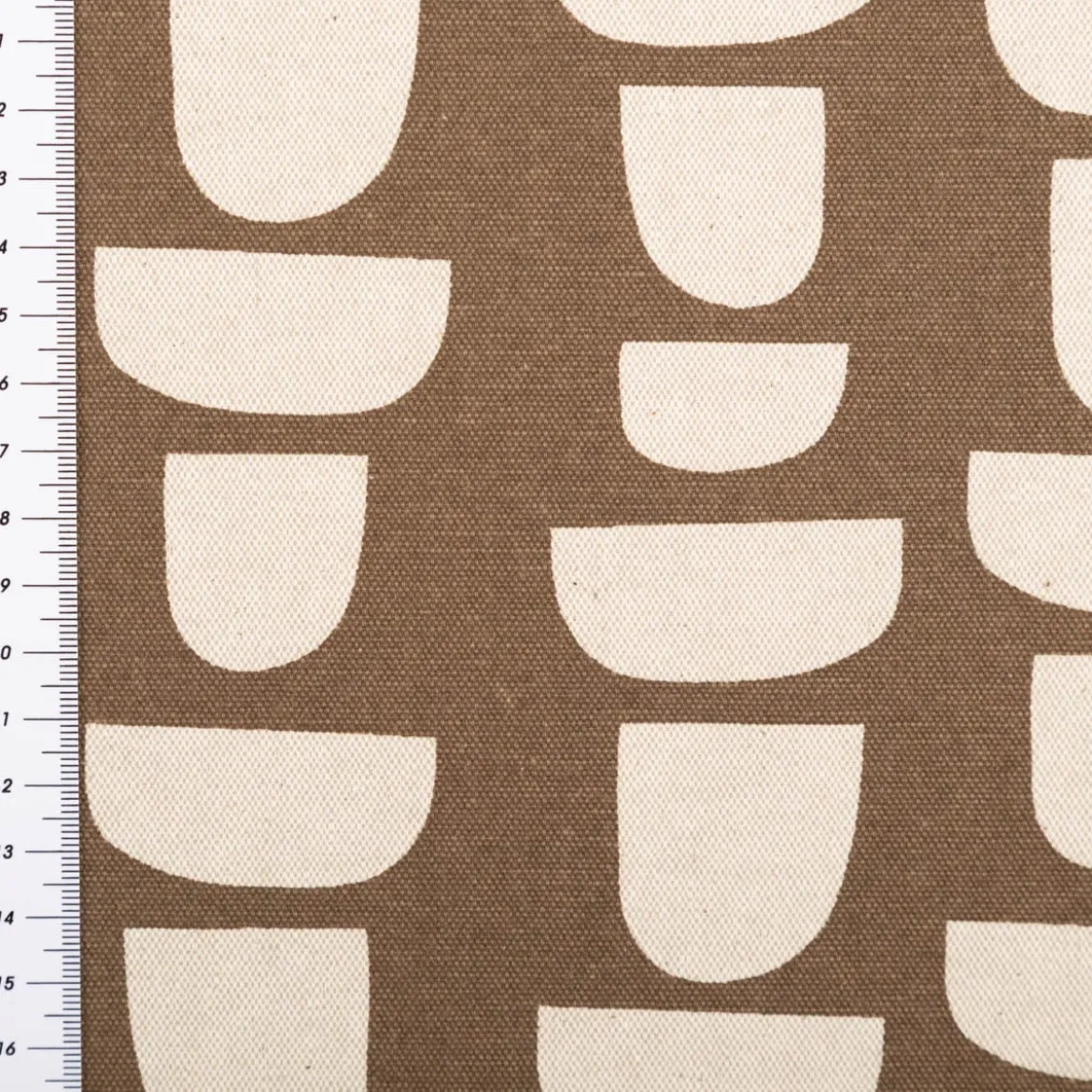 Canvas Stoff mit 70% Baumwolle Leinenlook abstrakt braun natur 1,48m Breite