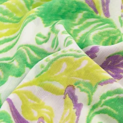 Chiffon Blumen Papagei grün gelb lila 1,49m Breite