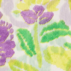 Chiffon Blumen Papagei grün gelb lila 1,49m Breite