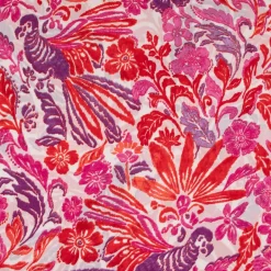 Chiffon Blumen Papagei pink rot lila 1,49m Breite