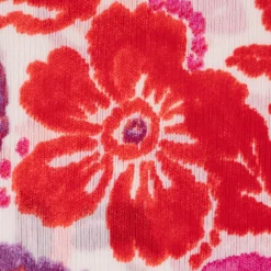Chiffon Blumen Papagei pink rot lila 1,49m Breite