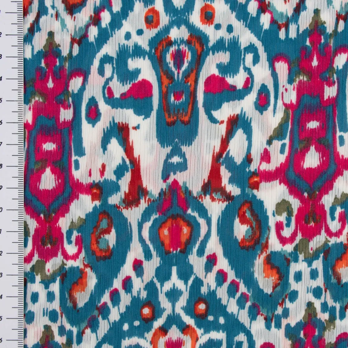 Chiffon Fantasie-Ornamente blau 1,49m Breite