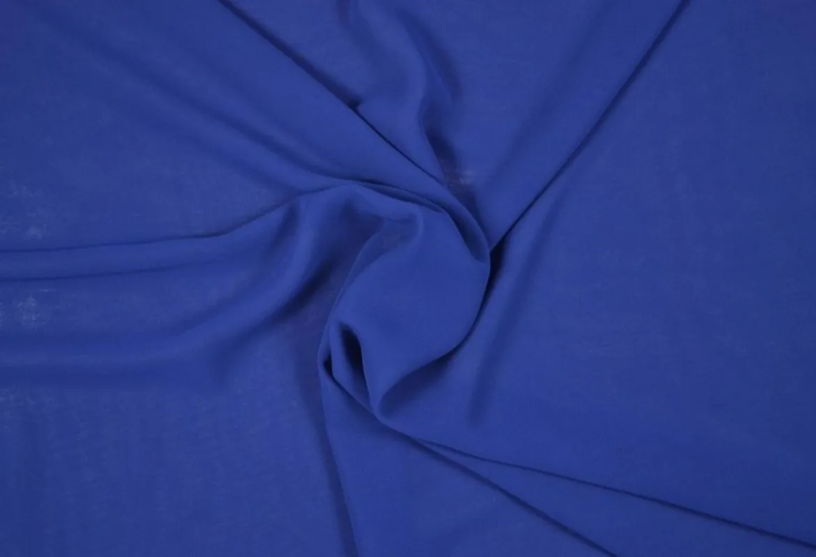 Chiffon Meterware royalblau blau