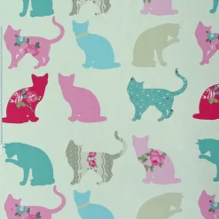 Clarke & Clarke Baumwollstoff Dekostoff Stoff Felix Katze creme