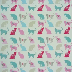 Clarke & Clarke Baumwollstoff Dekostoff Stoff Felix Katze creme