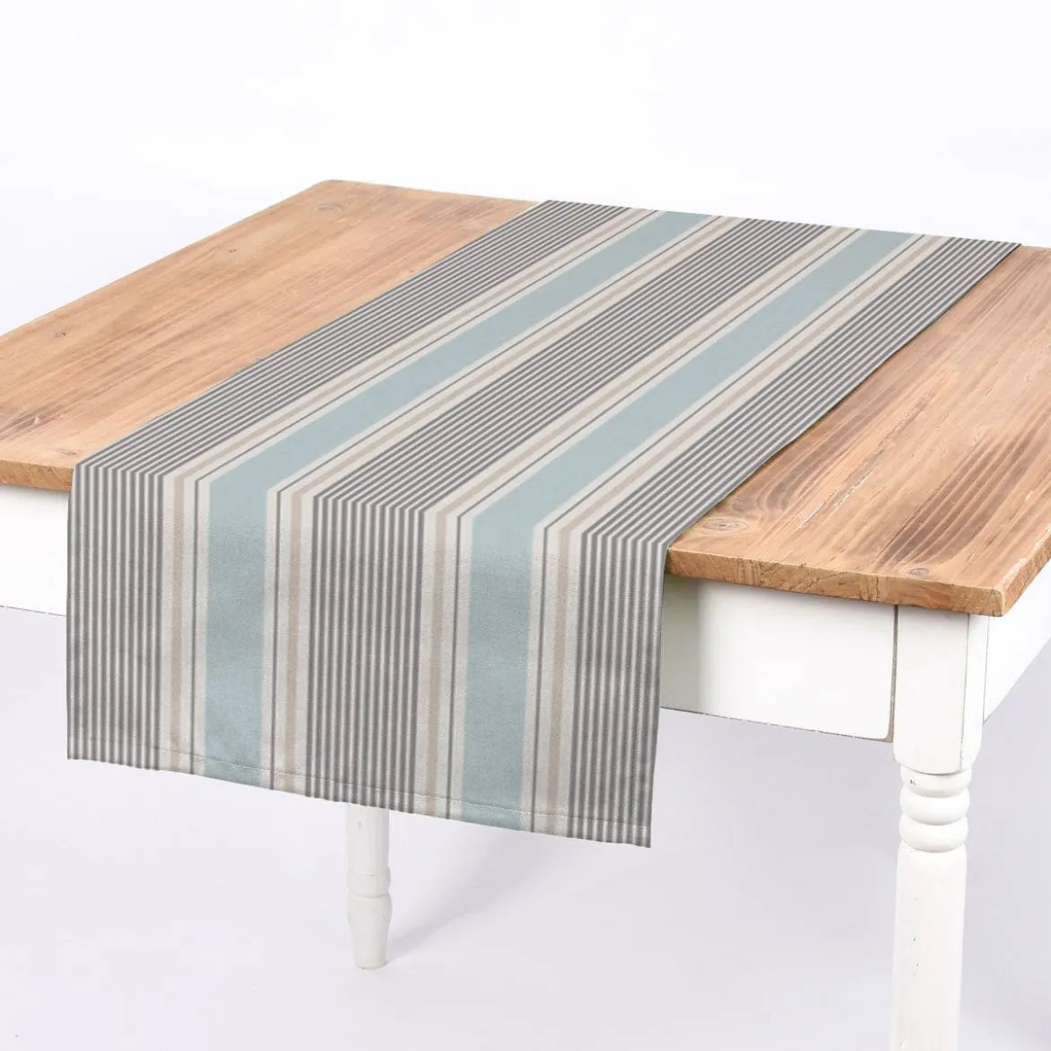Clarke & Clarke STUDIO G Baumwollstoff Streifen Mineral blau grau 138cm Breite