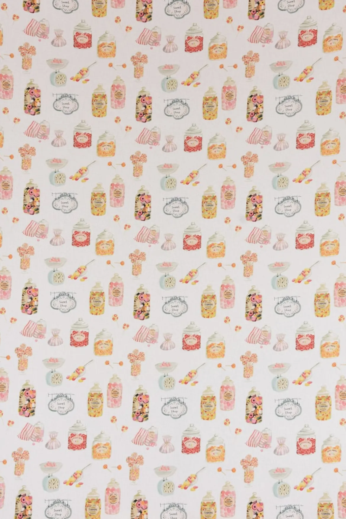Clarke & Clarke STUDIO G Digitaldruck Süßigkeiten Bonbons Candyshop ecru multi 138cm Breite