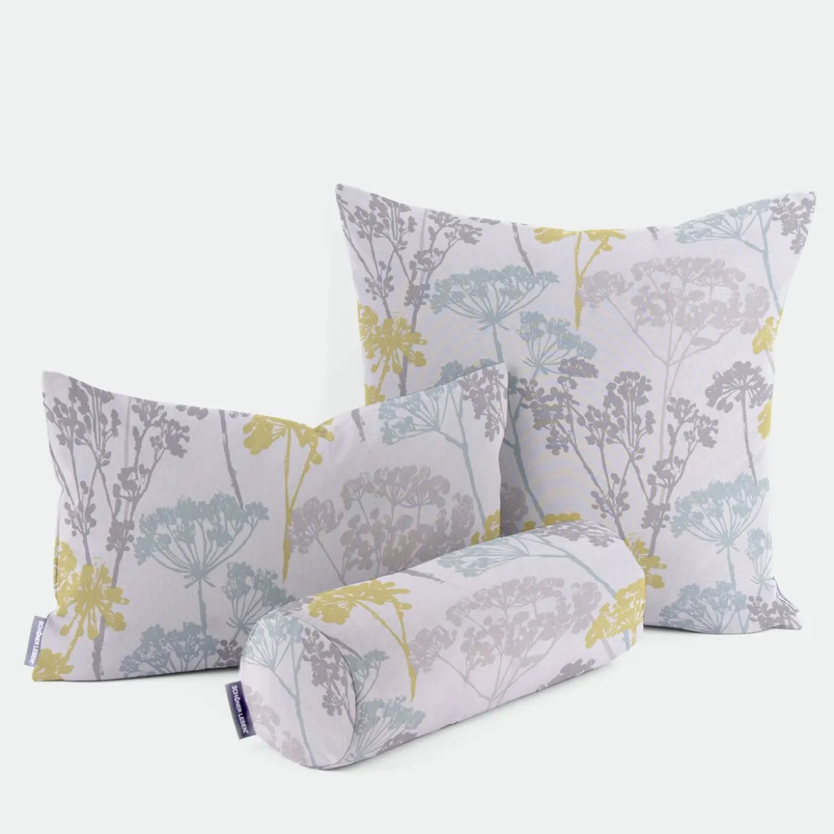 Clarke & Clarke STUDIO G Englischer Dekostoff Baumwollstoff Polsterstoff Blumen Gräser Mineral blau grün grau 138cm Breite