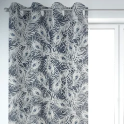 Clarke & Clarke STUDIO G Englischer Dekostoff Polsterstoff Federn Pfau dunkelblau weiß blau 138cm Breite
