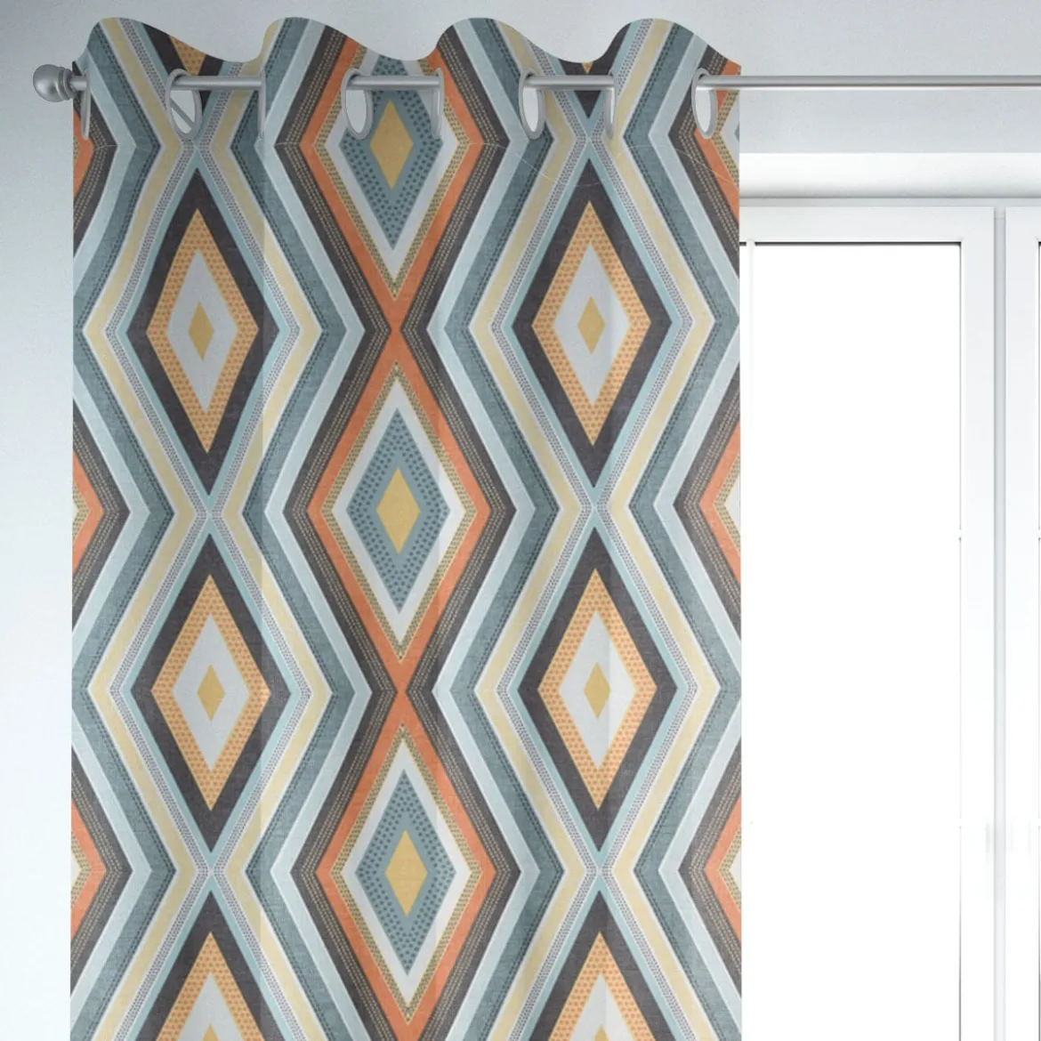 Clarke & Clarke STUDIO G Englischer Dekostoff Polsterstoff geometrisch Ethno Raute creme bunt 138cm Breite