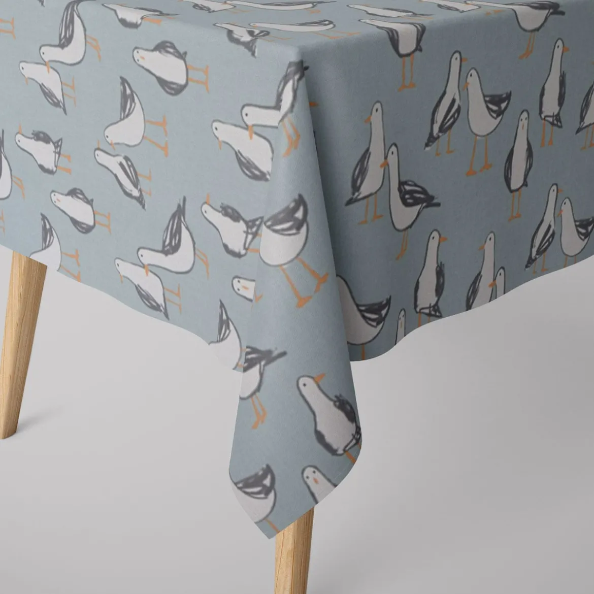 Clarke & Clarke STUDIO G Englischer Dekostoff Baumwollstoff Halbpanama Polsterstoff Möwen blau 138cm Breite