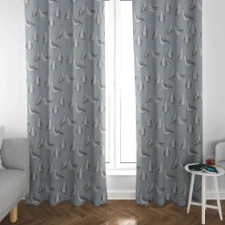 Clarke & Clarke STUDIO G Englischer Dekostoff Baumwollstoff Halbpanama Polsterstoff Möwen blau 138cm Breite