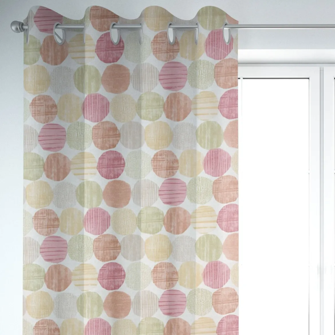 Clarke & Clarke STUDIO G Englischer Dekostoff Polsterstoff Baumwollstoff Halbpanama Stones Steine Kreise weiß rot orange grün 138cm Breite