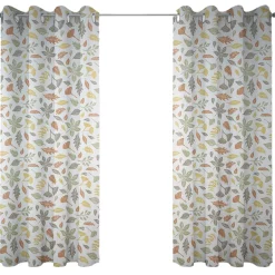 Clarke & Clarke STUDIO G Englischer Dekostoff Baumwollstoff Polsterstoff Blätter weiß grün gelb braun 138cm Breite
