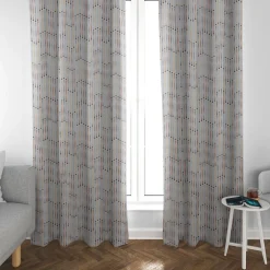 Clarke & Clarke STUDIO G Englischer Dekostoff Polsterstoff geometrisch Stäbchen beige blau gelb orange grau 138cm Breite