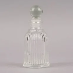 Clayre & Eef Deko Flasche Rillen mit Verschluss Flakon Glas 6x13cm