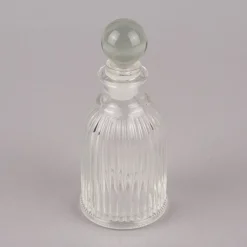 Clayre & Eef Deko Flasche Rillen mit Verschluss Flakon Glas 6x13cm