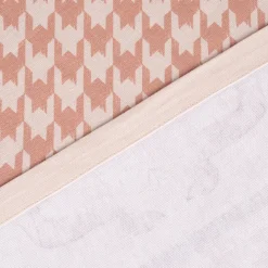 Clayre & Eef Mitteldecke Tischdecke Hahnentritt Dackel Herzen beige altrosa braun 100x100cm