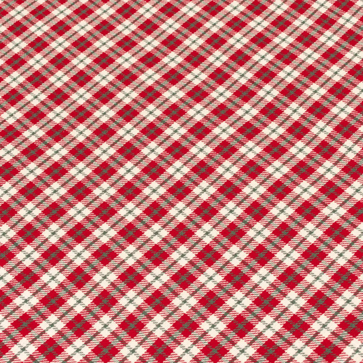 Clayre & Eef Mitteldecke Wende-Tischdecke Karo Hirsche beige rot grün 100x100cm