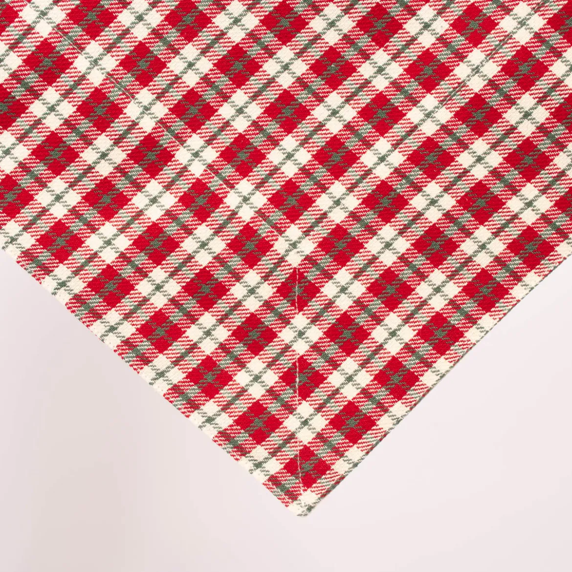 Clayre & Eef Mitteldecke Wende-Tischdecke Karo Hirsche beige rot grün 100x100cm