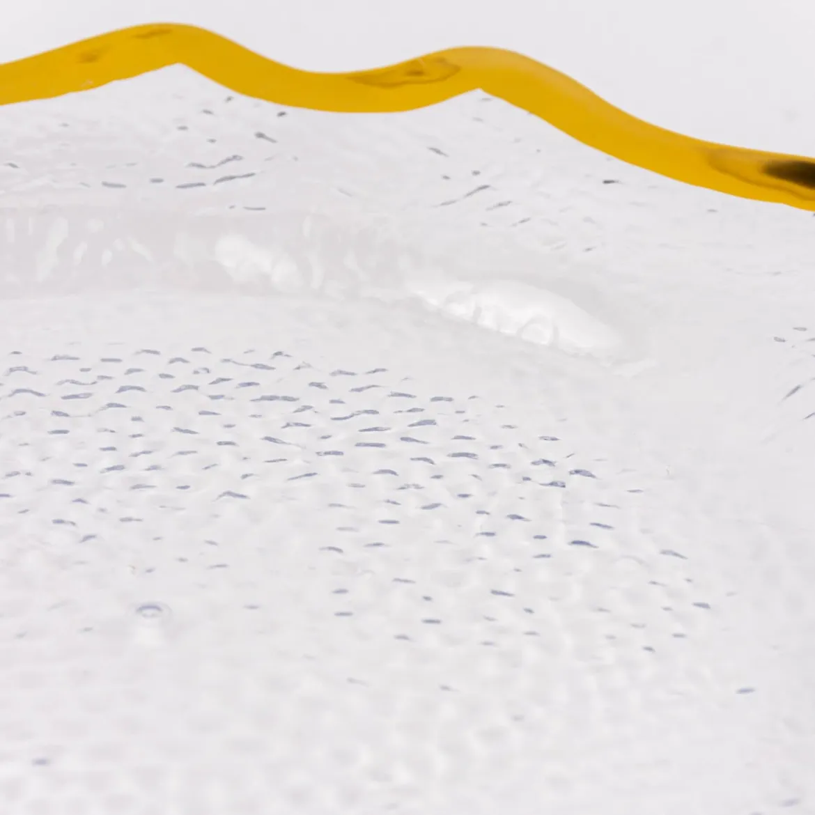 Clayre & Eef Platzteller gezackt mit goldfarbigem Rand Kunststoff transparent goldfarbig 33cm