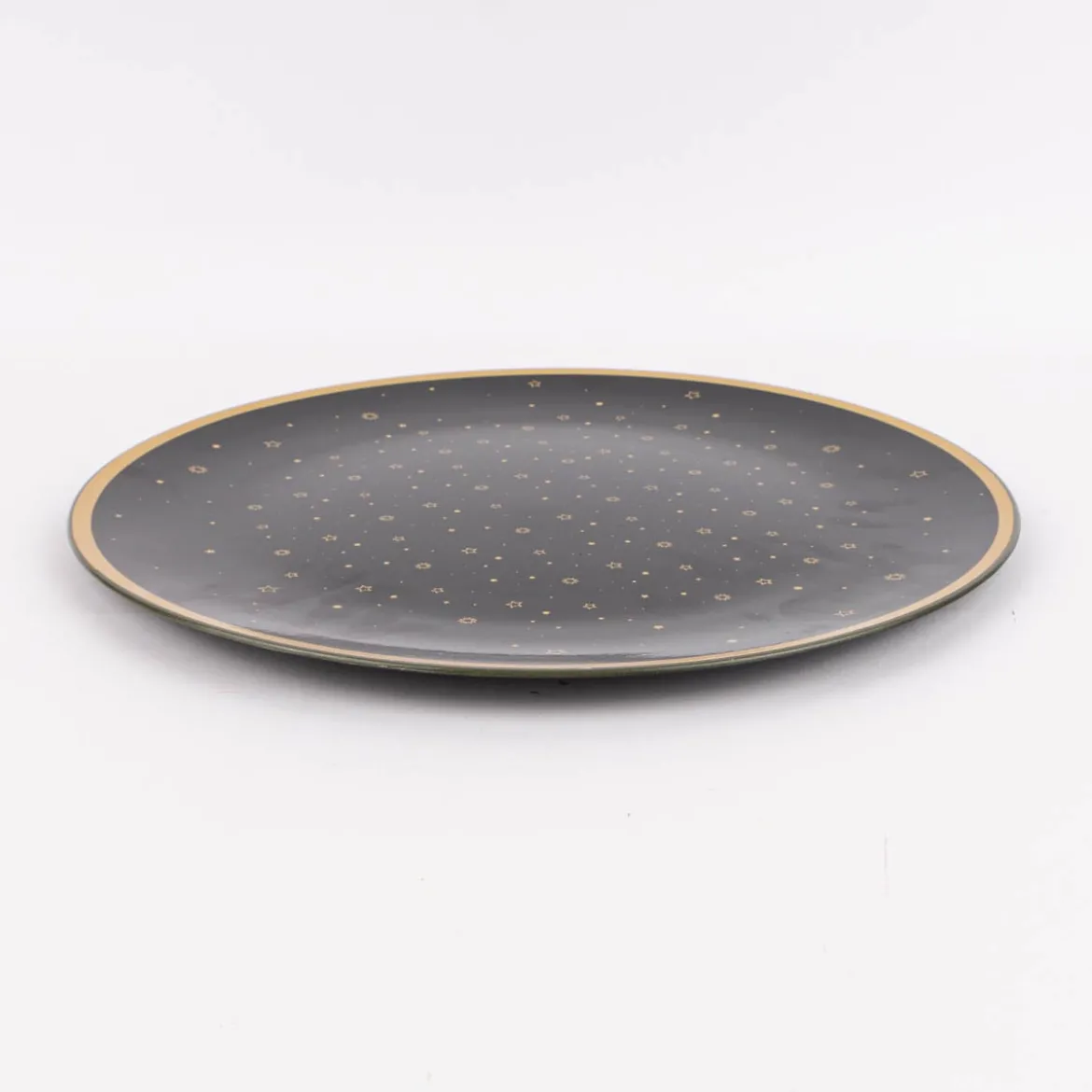 Clayre & Eef Platzteller Sterne Kunststoff schwarz goldfarbig 33cm