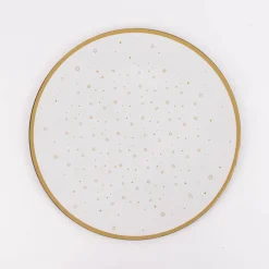 Clayre & Eef Platzteller Sterne Kunststoff weiß goldfarbig 33cm