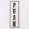 Clayre & Eef Schild PUSH weiß schwarz 9x25,5cm