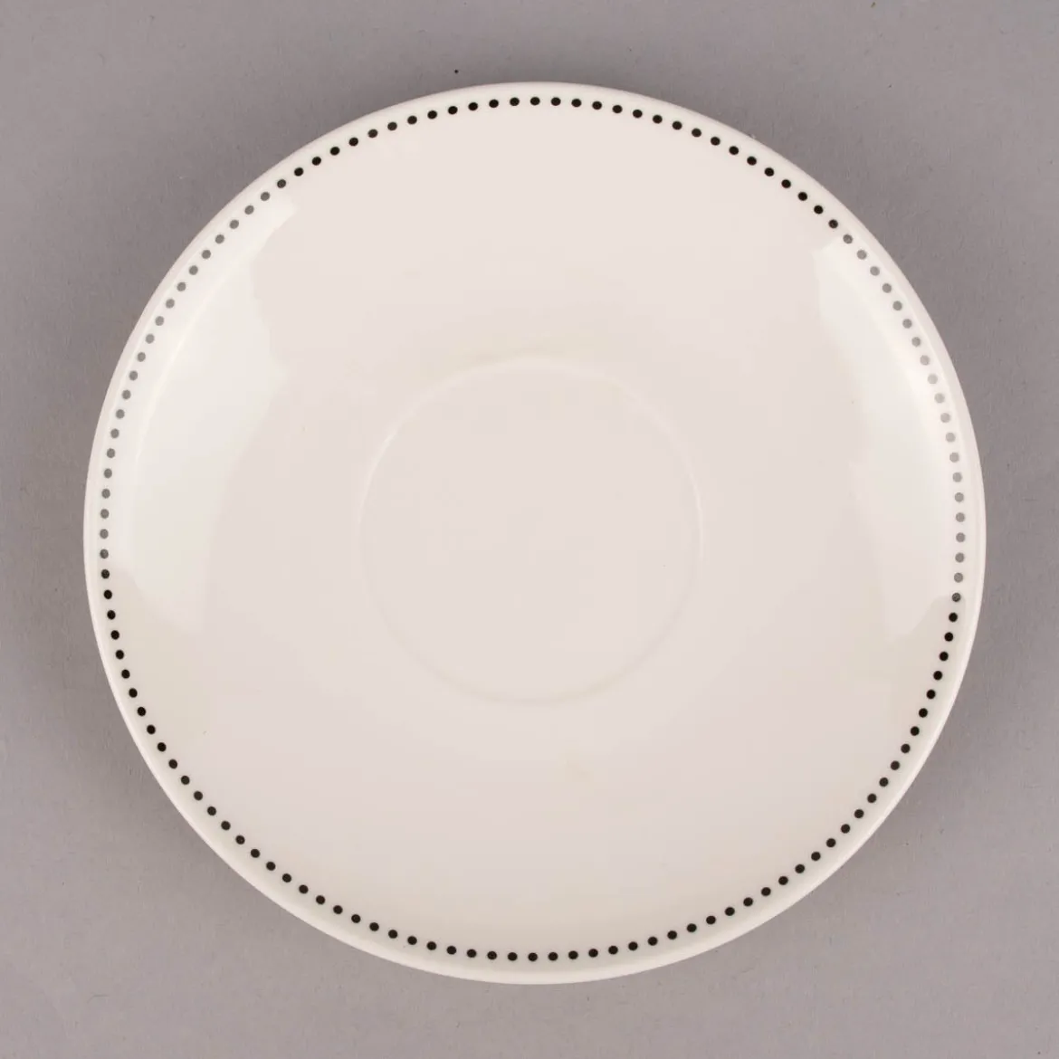 Clayre & Eef Tasse mit Untertasse Wiesenblumen Porzellan cremeweiß schwarz 200ml