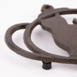 Clayre & Eef Untersetzer Teekanne Katze Metall braun 16x15x1,5cm
