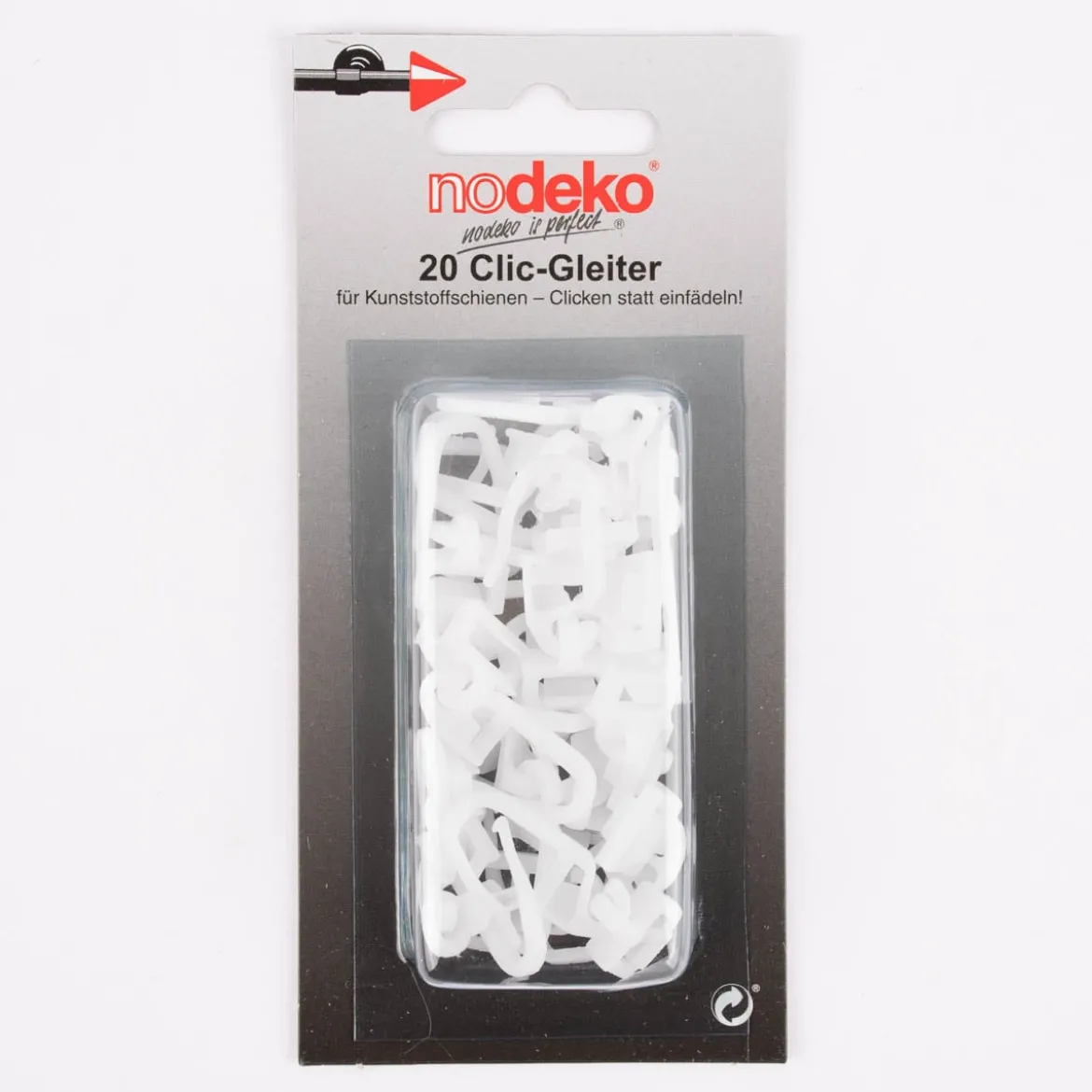 Clic Gleiter für Nutbreite 4mm 20 Stück weiß