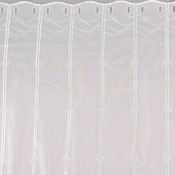 Clip-Panneaux Raffrollo Meterware Scheibenhänger Stickerei Voile nähfrei ecru 140cm hoch