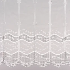 Clip-Panneaux Raffrollo Meterware Scheibenhänger Stickerei Voile nähfrei ecru 140cm hoch