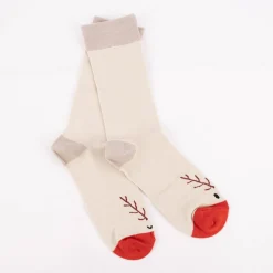 Coole Socke Weihnachten Rentier Größe 41-45 grau