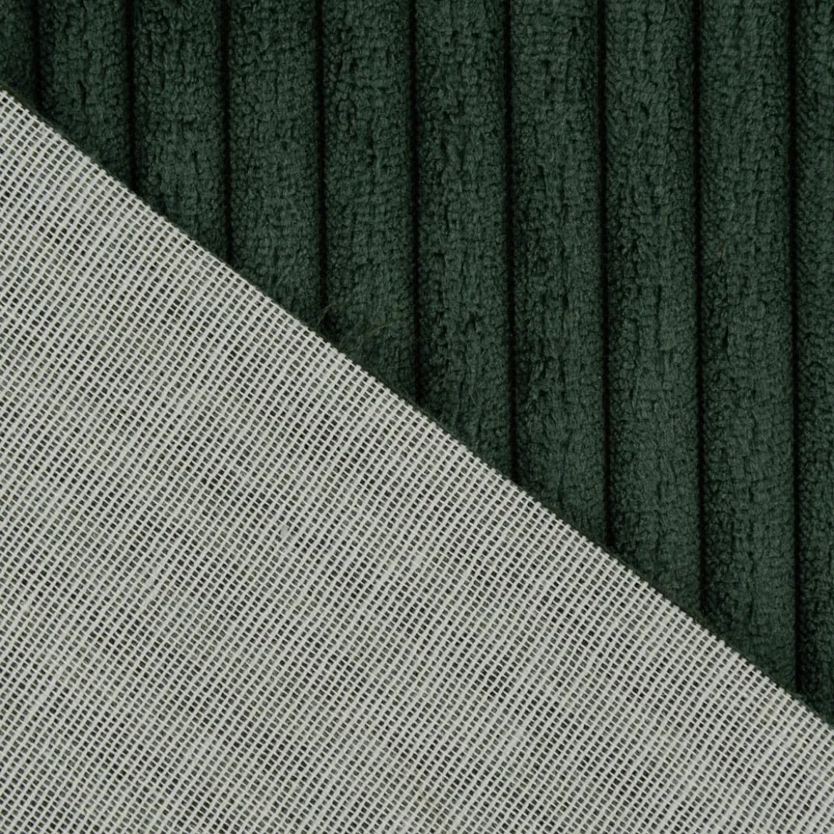 Cord Polsterstoff Möbelstoff Breitcord Baby Rib dunkelgrün 1,45m breit
