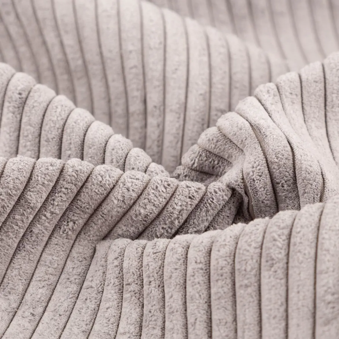 Cord Polsterstoff Möbelstoff Breitcord Baby Rib grau 1,45m breit