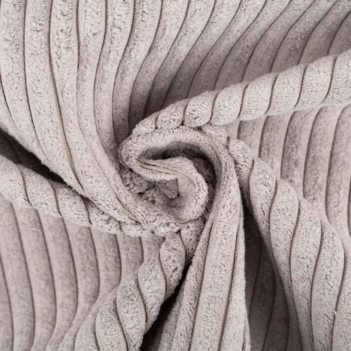 Cord Polsterstoff Möbelstoff Breitcord Baby Rib grau 1,45m breit