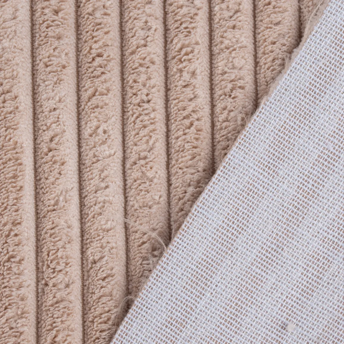 Cord Polsterstoff Möbelstoff Breitcord Baby Rib beige 1,45m breit
