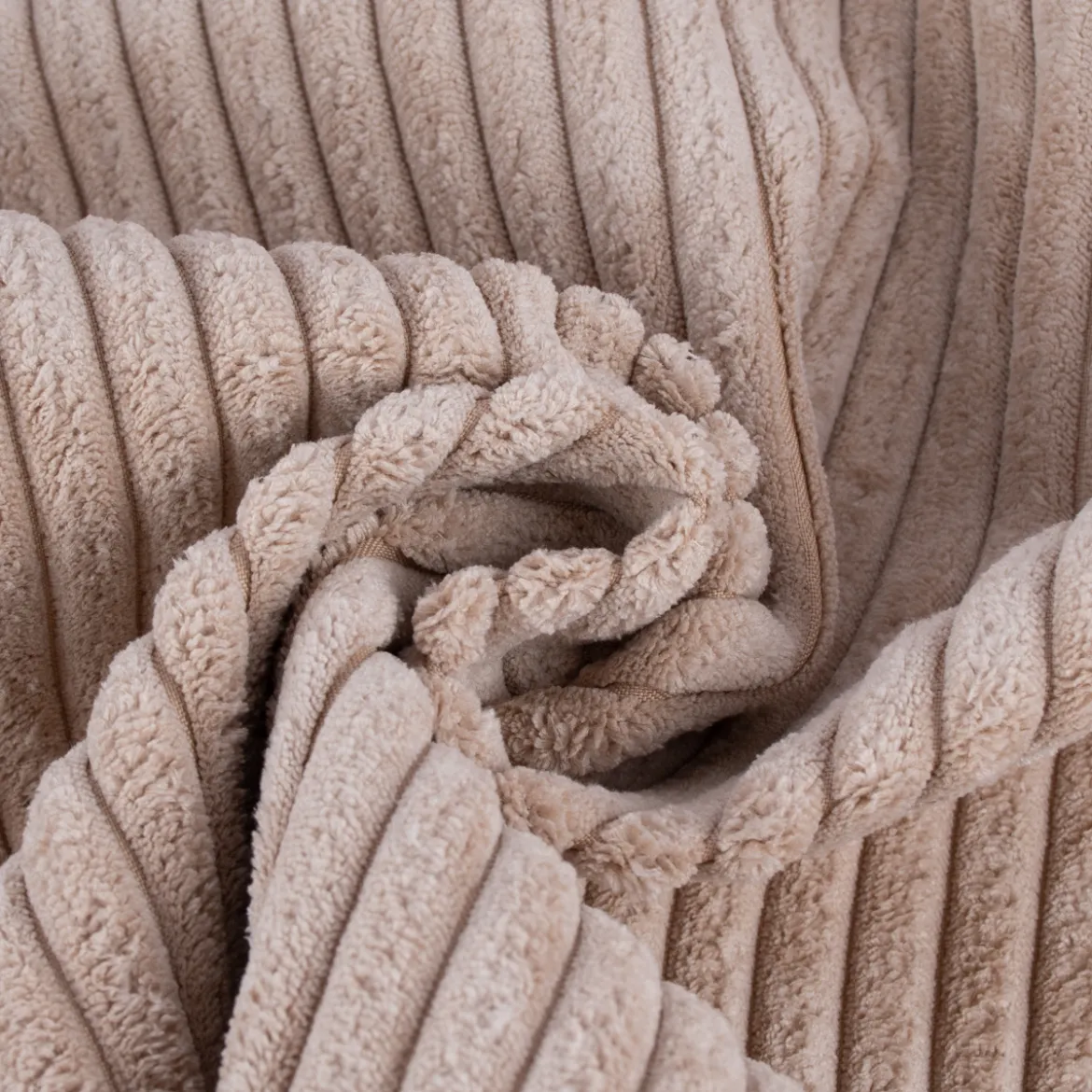 Cord Polsterstoff Möbelstoff Breitcord Baby Rib beige 1,45m breit