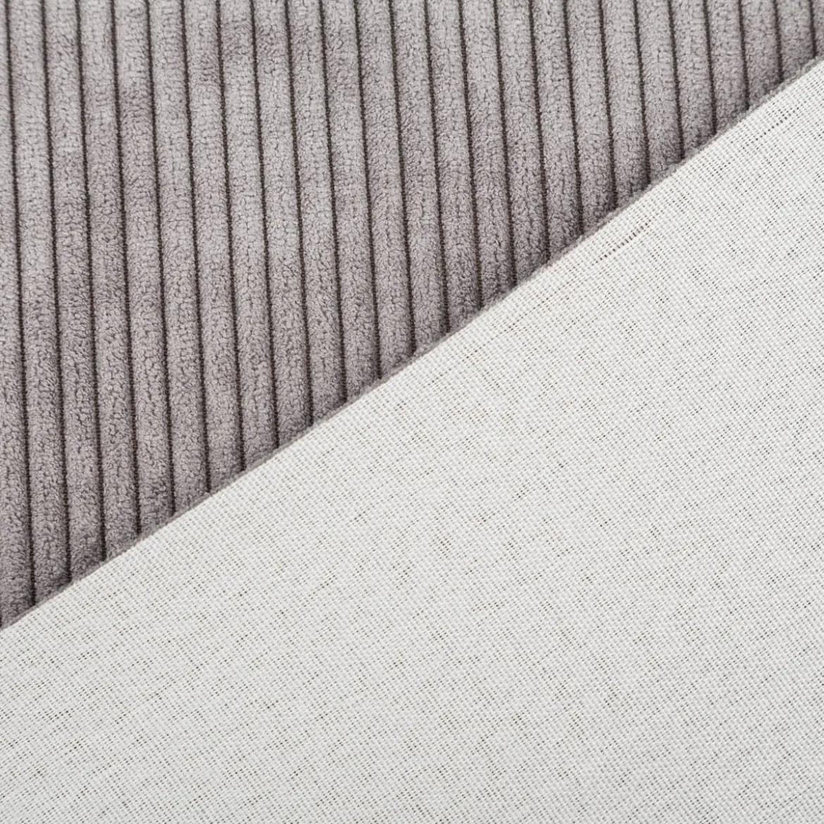 Cord Polsterstoff mit Fleckschutz Capri uni grau 1,45m Breite