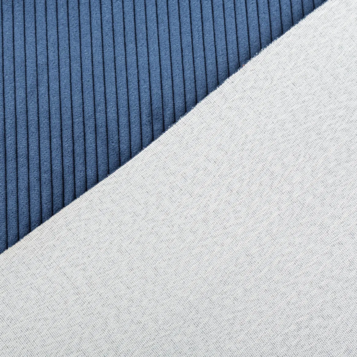 Cord Polsterstoff mit Fleckschutz Capri uni blau 1,45m Breite