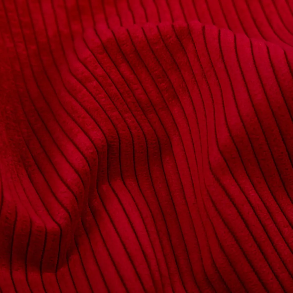 Cord Polsterstoff mit Fleckschutz Capri uni rot 1,45m Breite