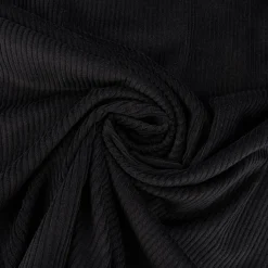 Cord Stoff aus Baumwolle Bekleidungsstoff Dekostoff 4,5W grob vorgewaschen einfarbig schwarz 1,4m Breite