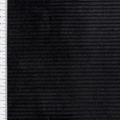 Cord Stoff aus Baumwolle Bekleidungsstoff Dekostoff 4,5W grob vorgewaschen einfarbig schwarz 1,4m Breite