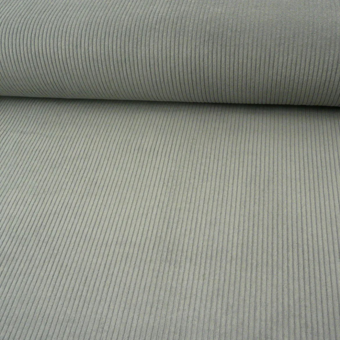 Cord Stoff aus Baumwolle Bekleidungsstoff Dekostoff 4,5W grob vorgewaschen einfarbig grau 1,4m Breite