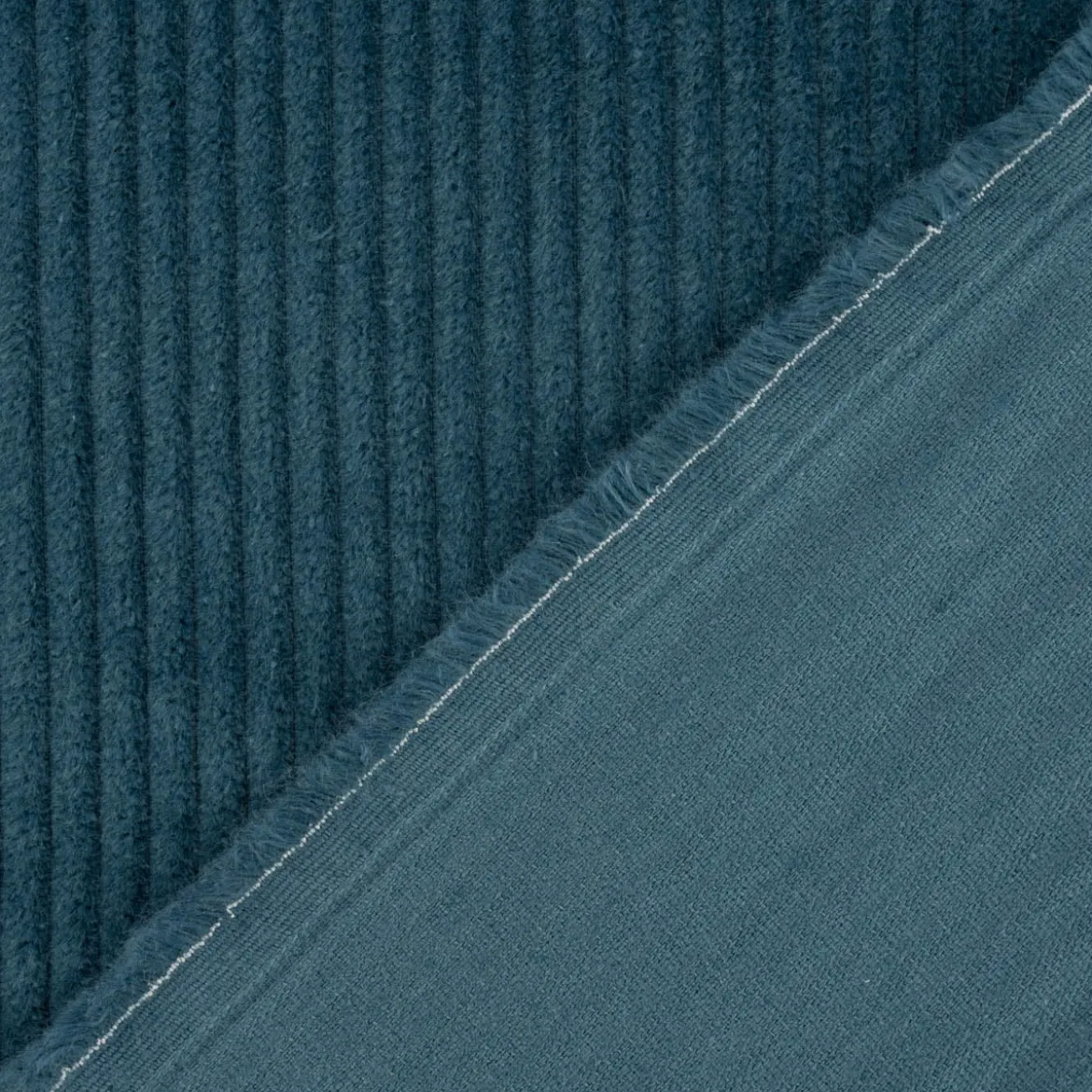 Cord Stoff aus Baumwolle Bekleidungsstoff Dekostoff 4,5W grob vorgewaschen einfarbig blau 1,4m Breite