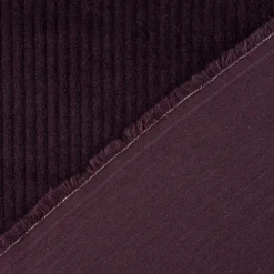 Cord Stoff aus Baumwolle Bekleidungsstoff Dekostoff 4,5W grob vorgewaschen einfarbig aubergine 1,4m Breite