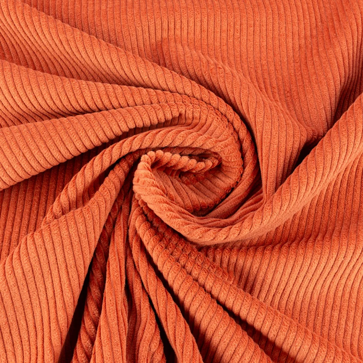 Cord Stoff aus Baumwolle Bekleidungsstoff Dekostoff 4,5W grob vorgewaschen einfarbig terrakotta 1,4m Breite